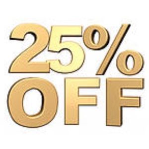 25% ALL JEWELRY $30 OR MORE. (Excluding H-D)